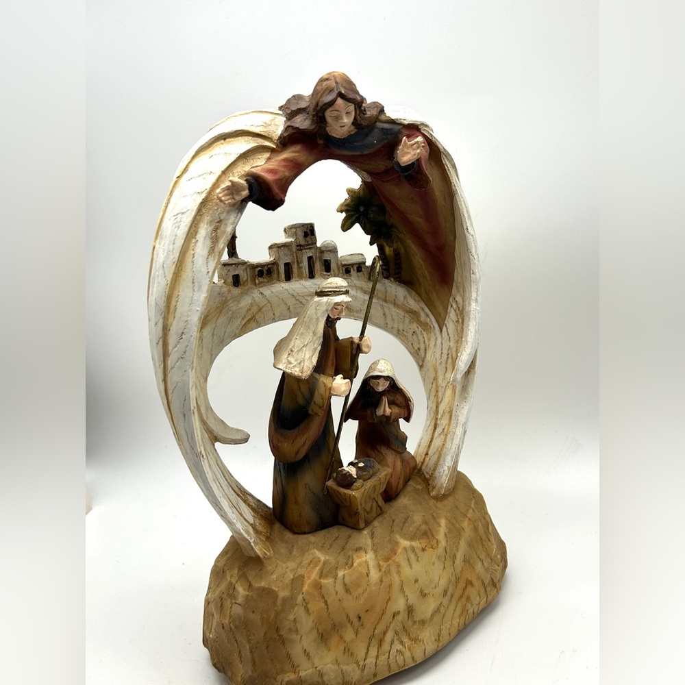 Vintage Musical Fontanini ROMAN Nativity Set Angel Scene Plays O Holy Night RARE - Picture 13 of 14